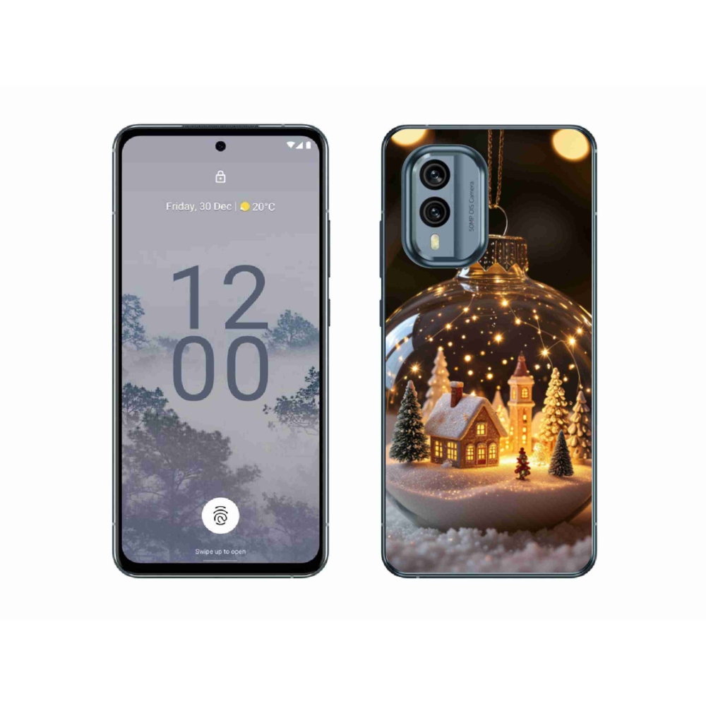 Gélový kryt mmCase na Nokia X30 5G - vianočné gule 3