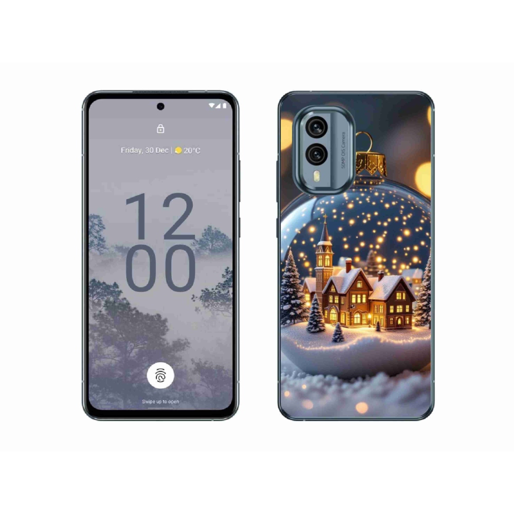 Gélový kryt mmCase na Nokia X30 5G - vianočné gule 4