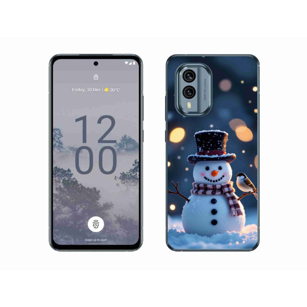 Gélový kryt mmCase na Nokia X30 5G - vianočný snehuliak