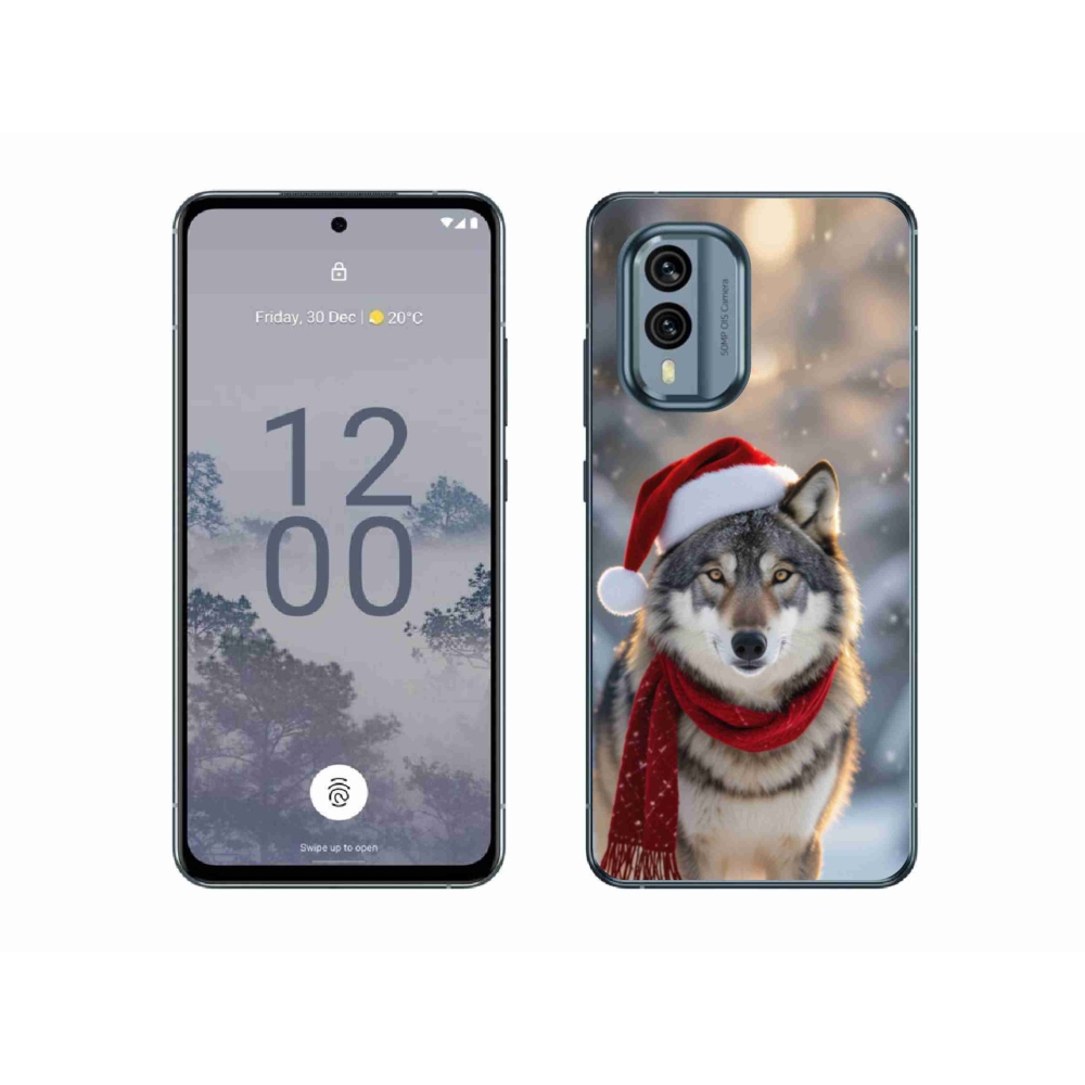 Gélový kryt mmCase na Nokia X30 5G - vianočný vlk