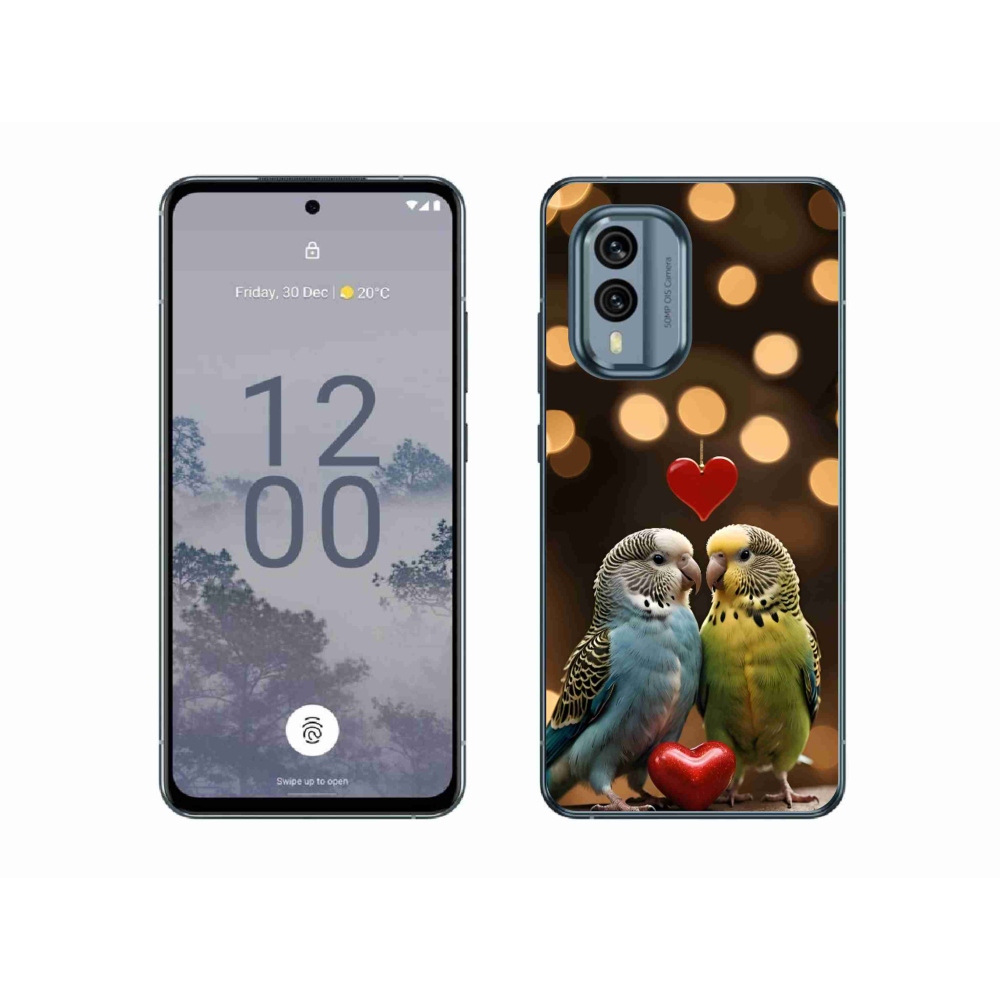 Gélový kryt mmCase na Nokia X30 5G - zamilovaní papagáje