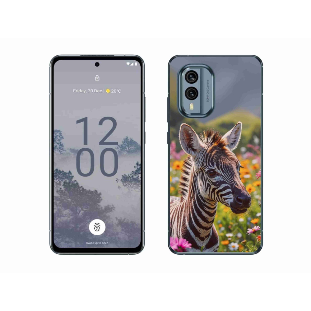 Gélový kryt mmCase na Nokia X30 5G - zebra na lúke