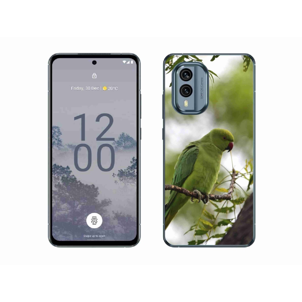 Gélový kryt mmCase na Nokia X30 5G - zelený papagáj