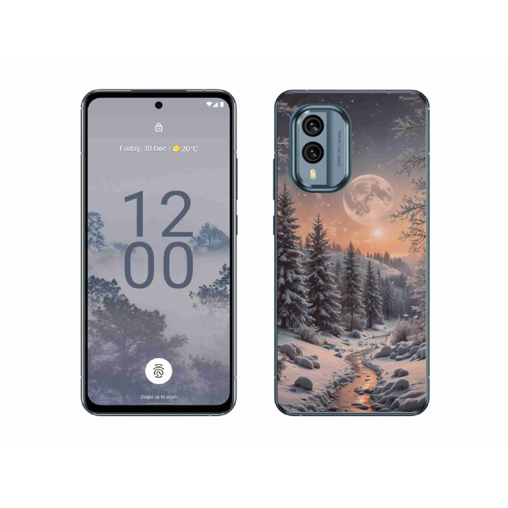 Gélový kryt mmCase na Nokia X30 5G - zimná krajina 2