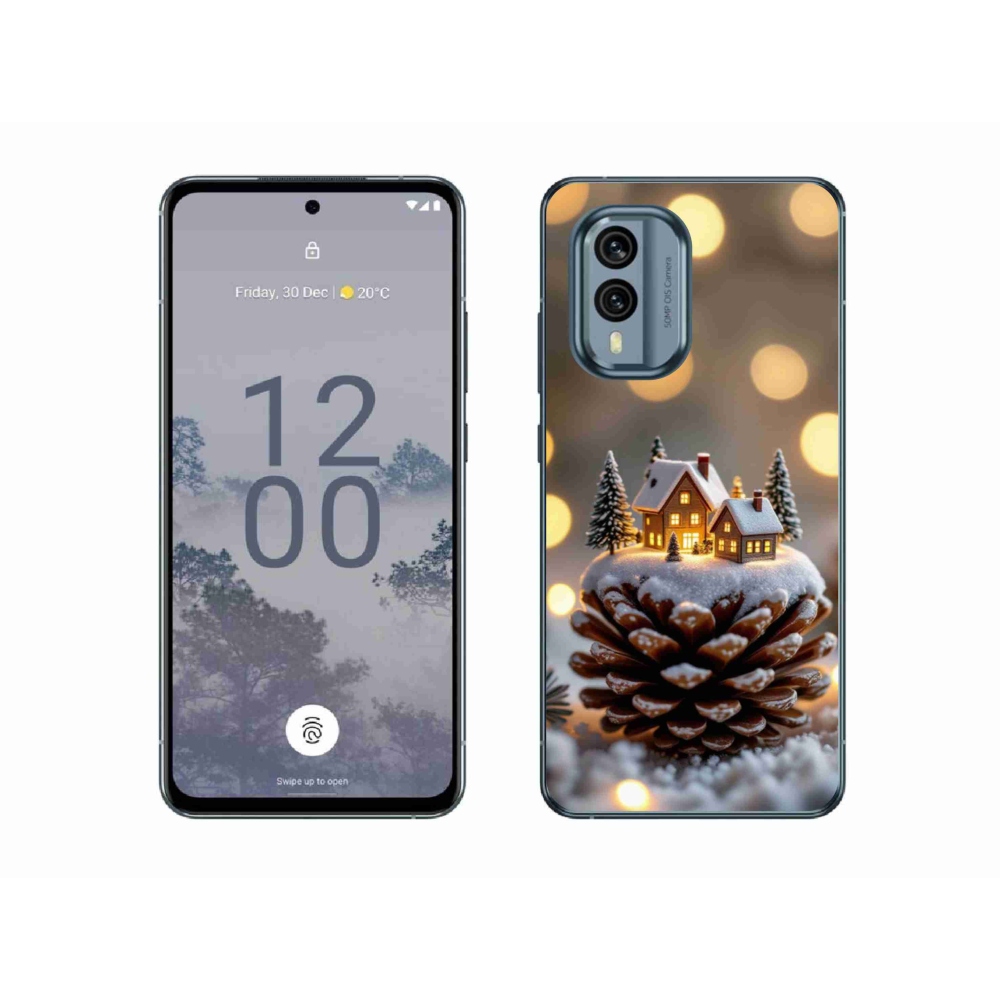 Gélový kryt mmCase na Nokia X30 5G - zimná dedinka
