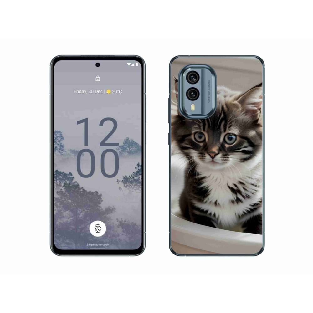 Gélový kryt mmCase na Nokia X30 5G - zvedavé mačiatko
