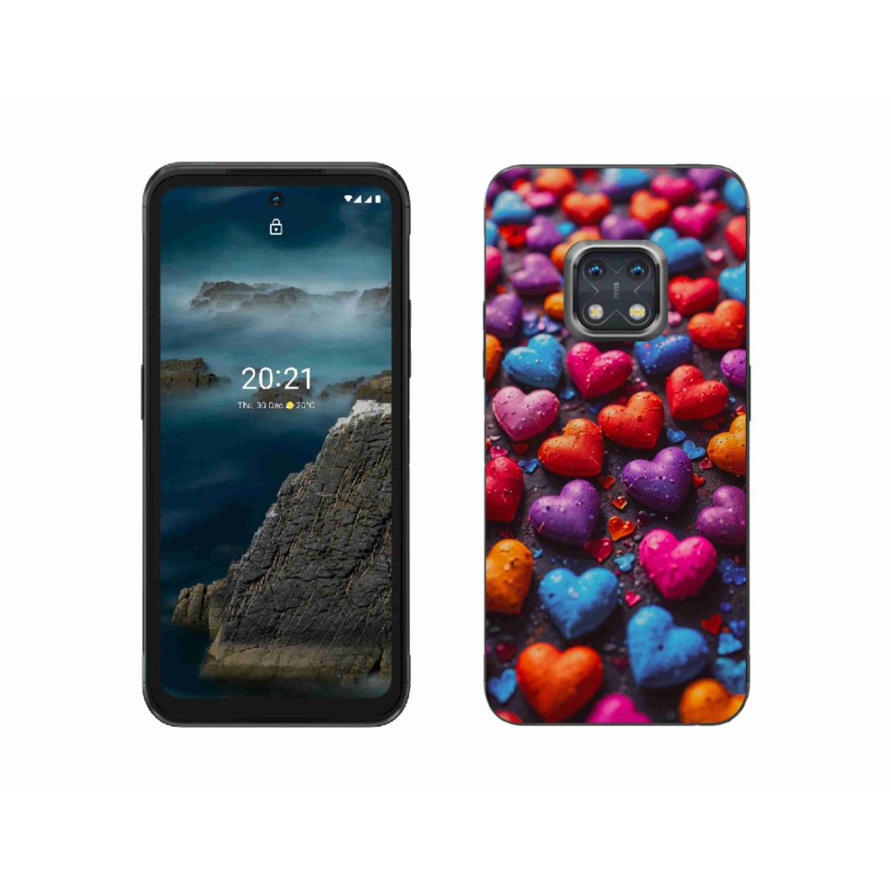 Gélový kryt mmCase na Nokia XR20 - farebné srdcia