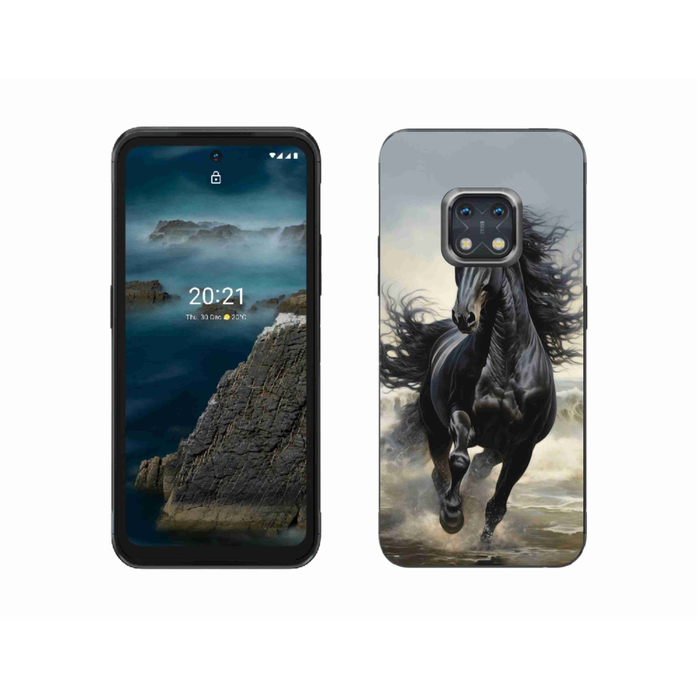 Gélový kryt mmCase na Nokia XR20 - bežiaci čierny kôň