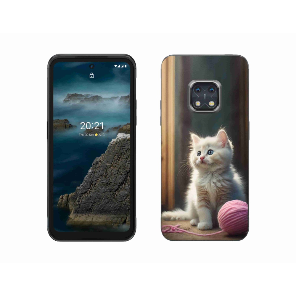 Gélový kryt mmCase na Nokia XR20 - biele mačiatko 2