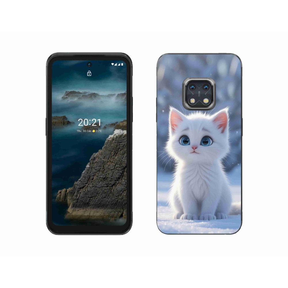 Gélový kryt mmCase na Nokia XR20 - biele mačiatko 3