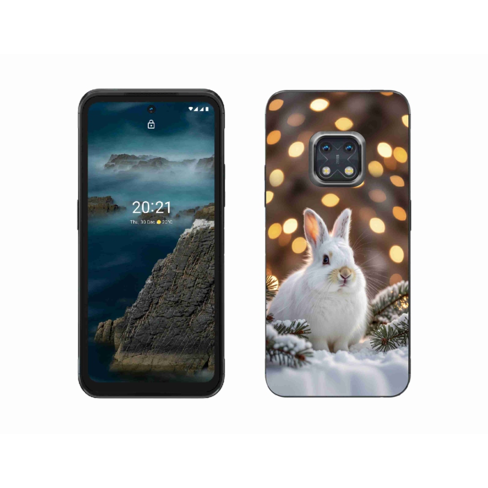Gélový kryt mmCase na Nokia XR20 - biely zajac