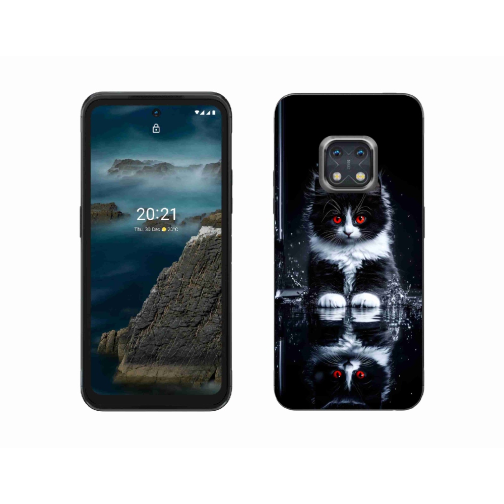 Gélový kryt mmCase na Nokia XR20 - čiernobiele mačiatko