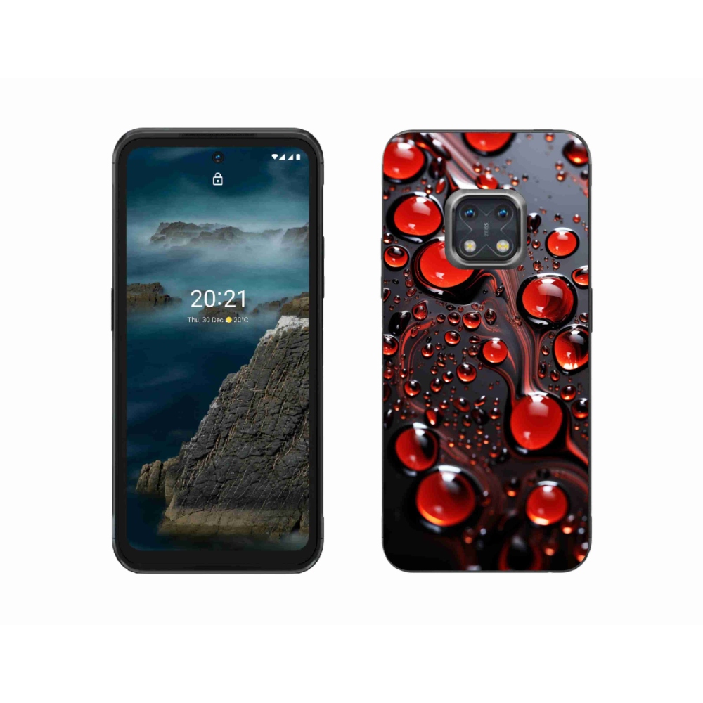 Gélový kryt mmCase na Nokia XR20 - červené kvapky 2