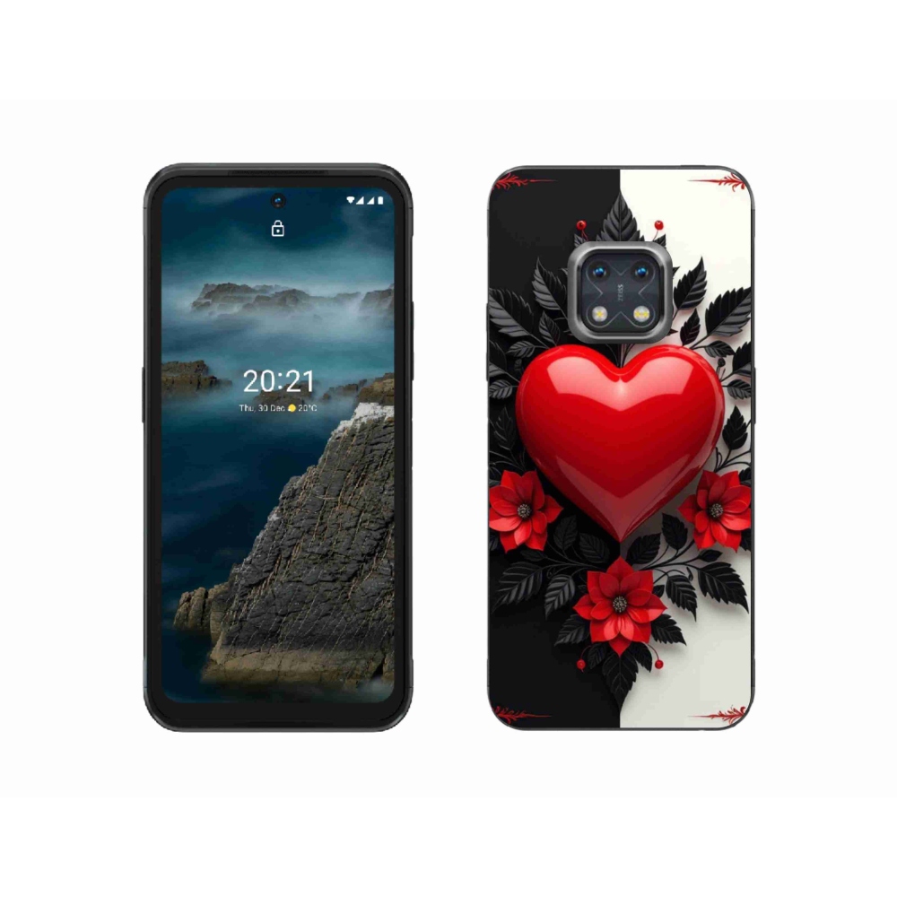 Gélový kryt mmCase na Nokia XR20 - červené srdce
