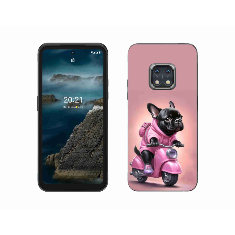 Gélový kryt mmCase na Nokia XR20 - francúzsky buldoček na skútri