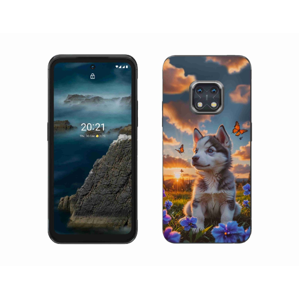 Gélový kryt mmCase na Nokia XR20 - husky pri západe slnka
