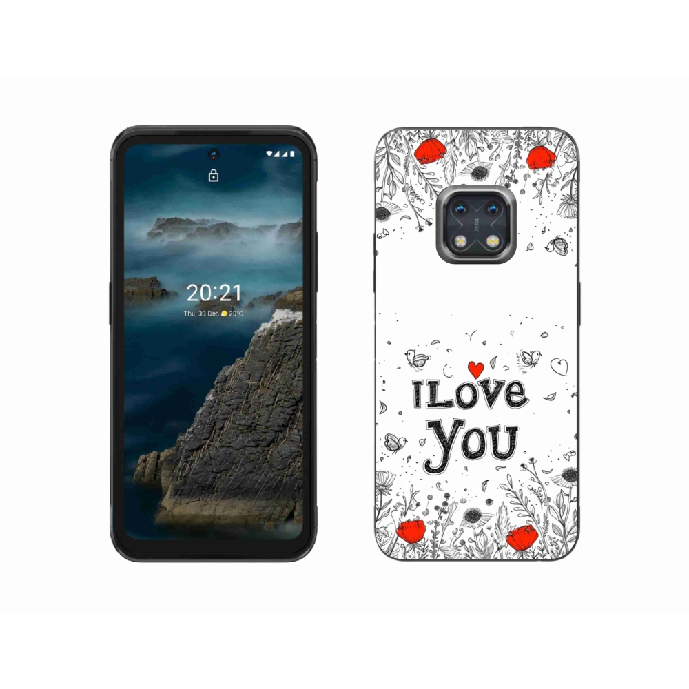 Gélový kryt mmCase na Nokia XR20 - I love you biele pozadie