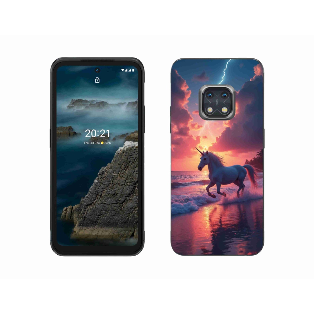 Gélový kryt mmCase na Nokia XR20 - jednorožec na pláži