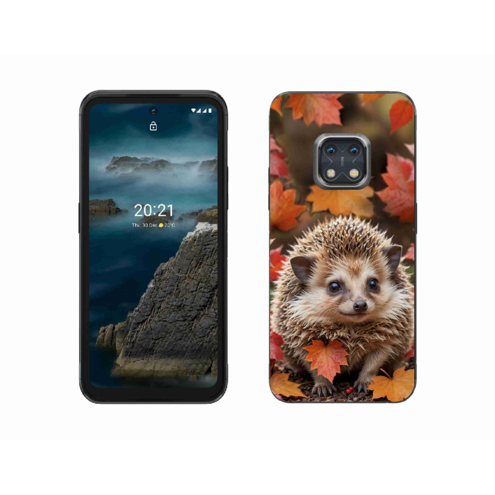 Gélový kryt mmCase na Nokia XR20 - ježko v lístii