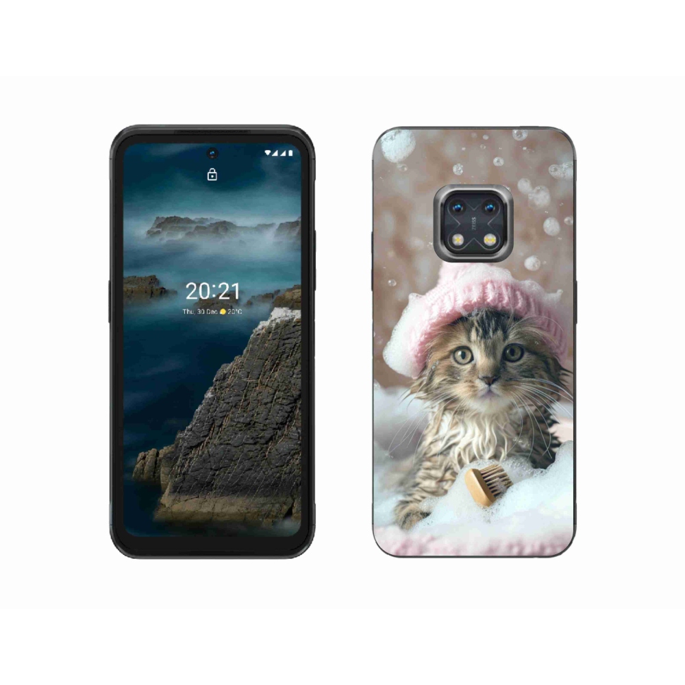 Gélový kryt mmCase na Nokia XR20 - mačiatko a kúpeľ