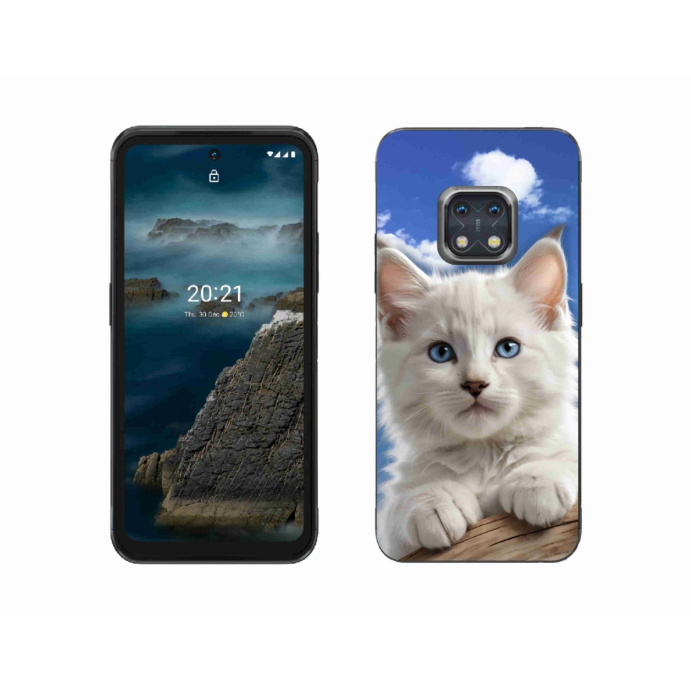 Gélový kryt mmCase na Nokia XR20 - mačiatko a oblaky