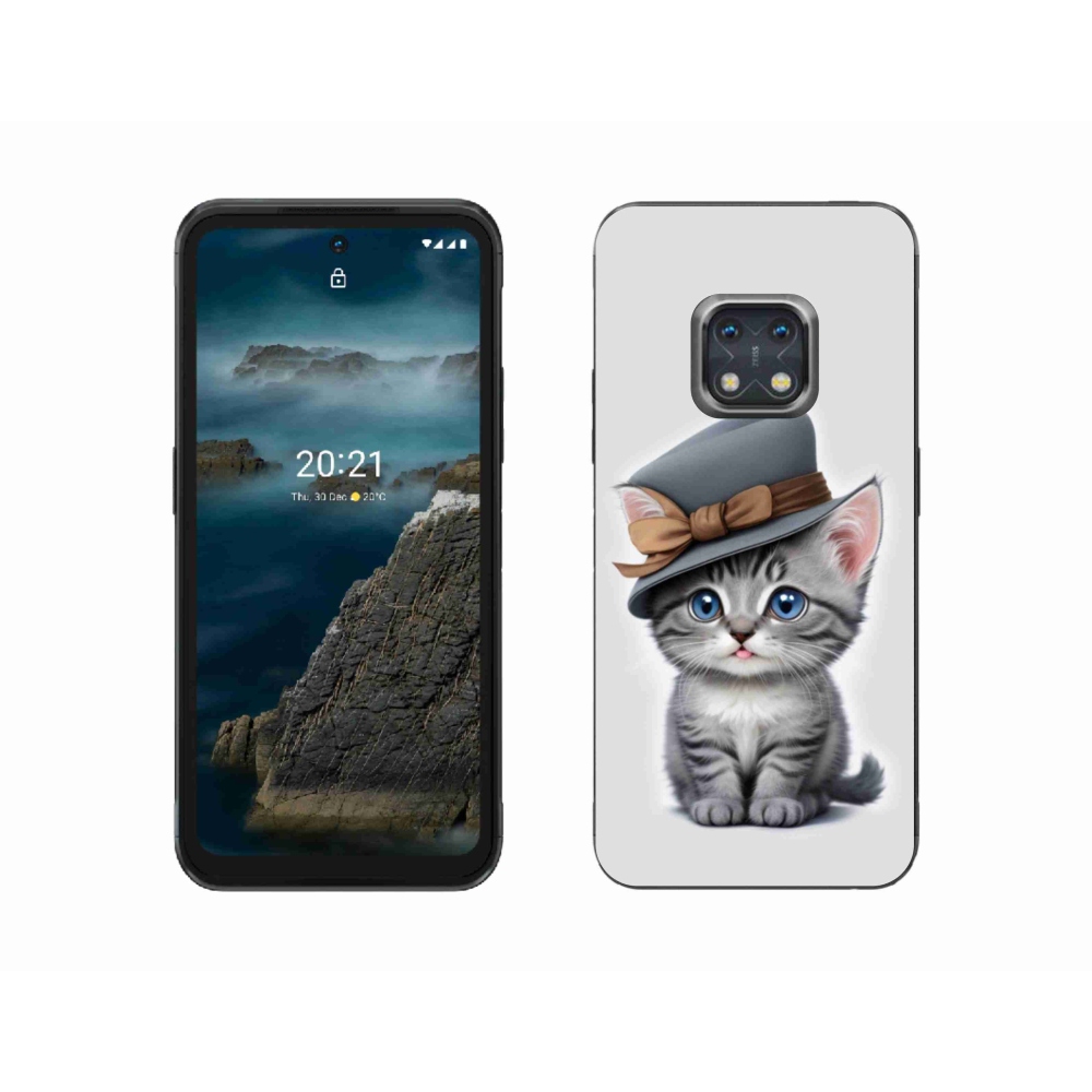 Gélový kryt mmCase na Nokia XR20 - mačiatko s klobúkom