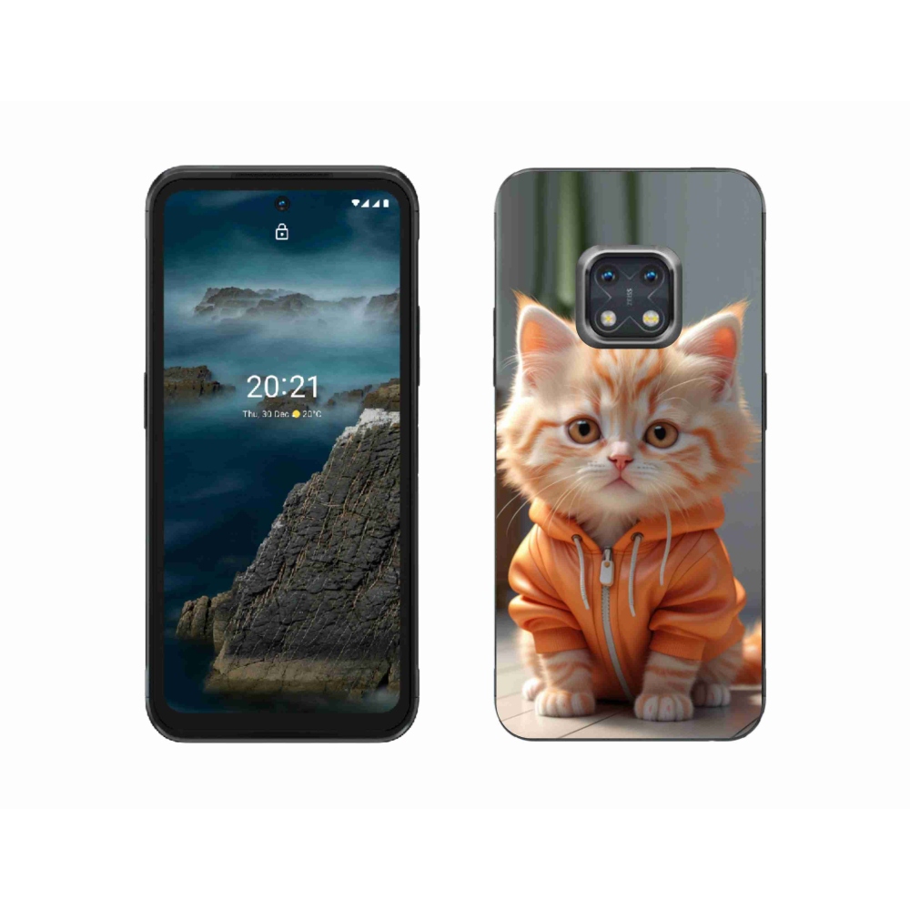 Gélový kryt mmCase na Nokia XR20 - mačiatko v mikine