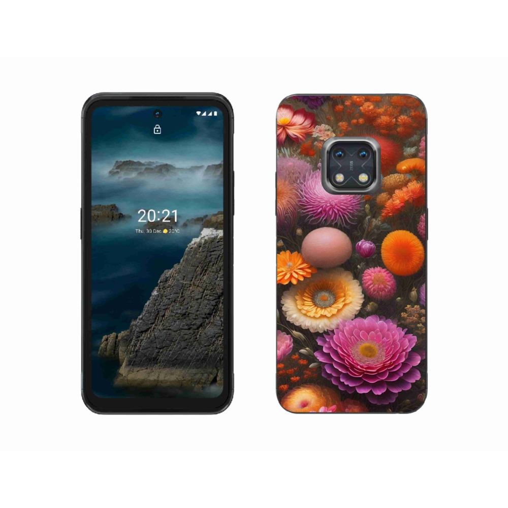 Gélový kryt mmCase na Nokia XR20 - kvetinová kompozícia