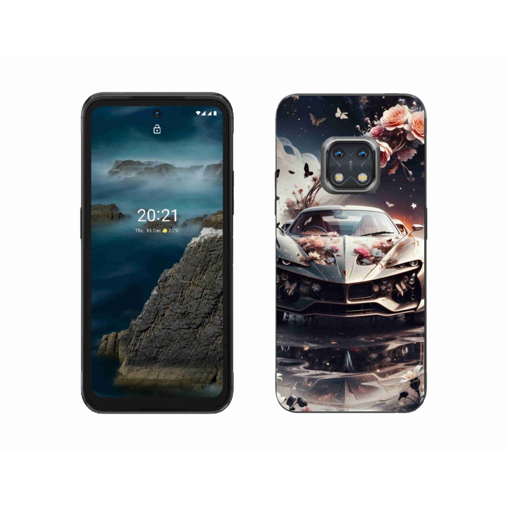 Gélový kryt mmCase na Nokia XR20 - kvetinový športový automobil