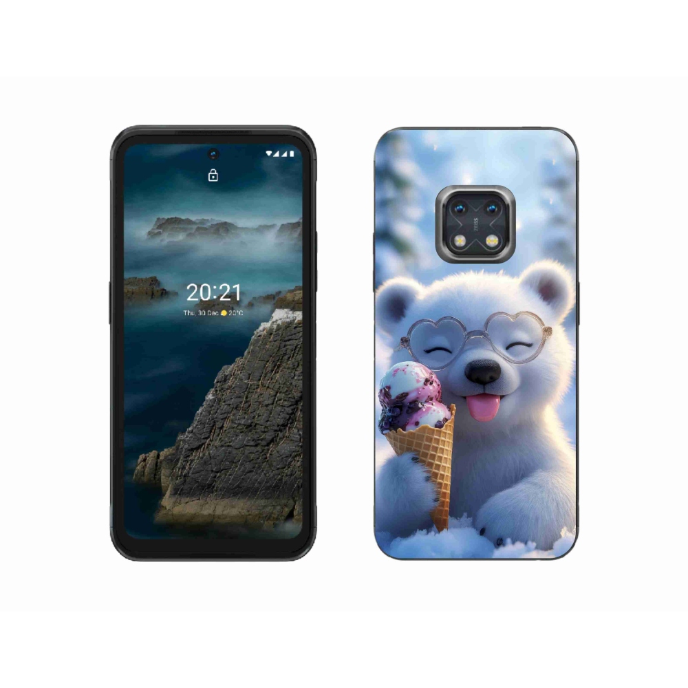 Gélový kryt mmCase na Nokia XR20 - medvedík so zmrzlinou