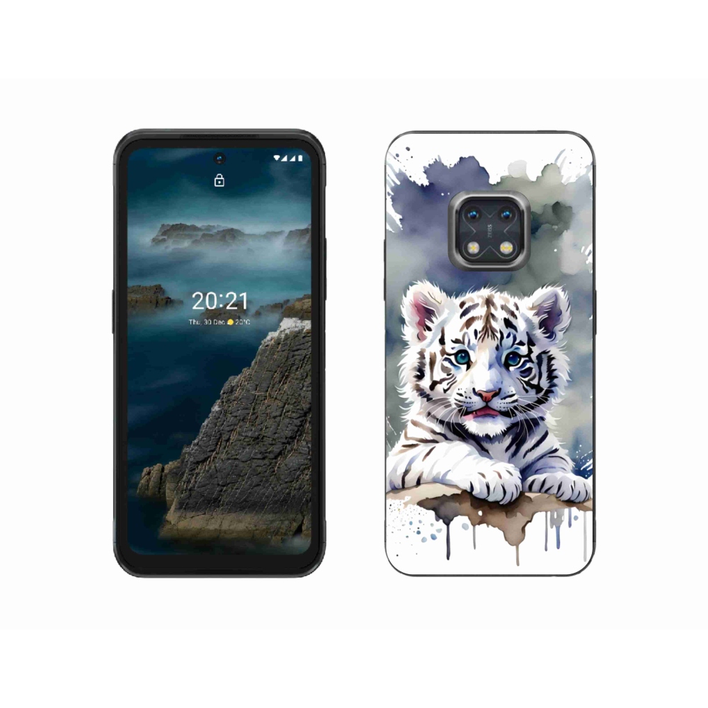 Gélový kryt mmCase na Nokia XR20 - mláďa bieleho tigra