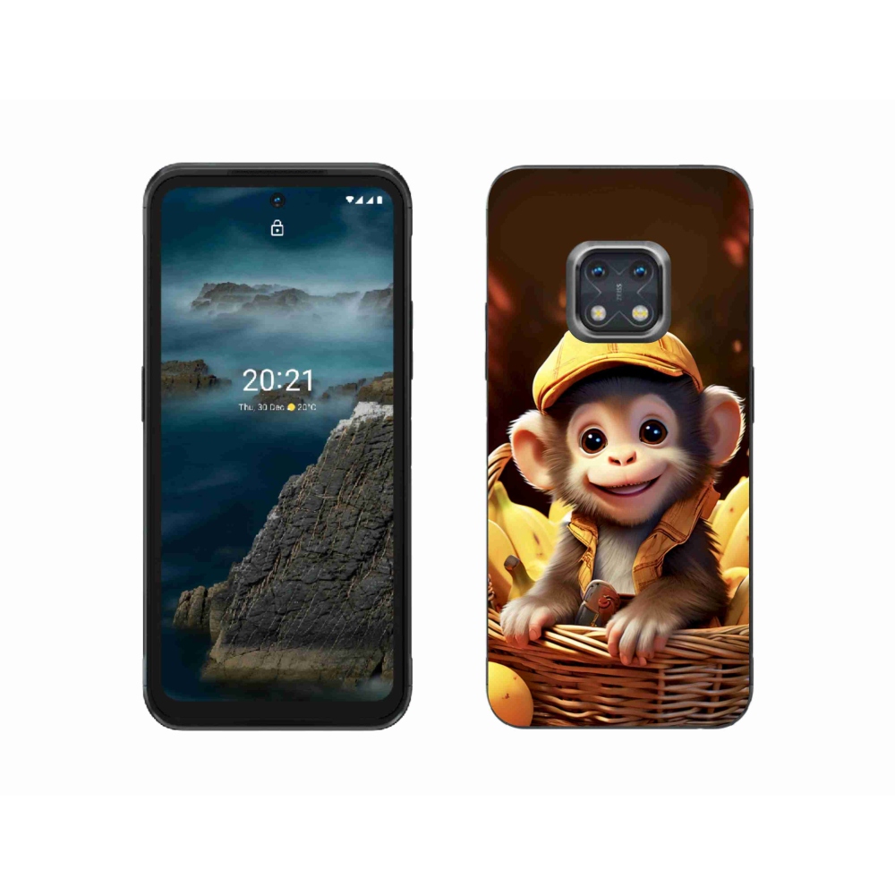 Gélový kryt mmCase na Nokia XR20 - opice v košíku