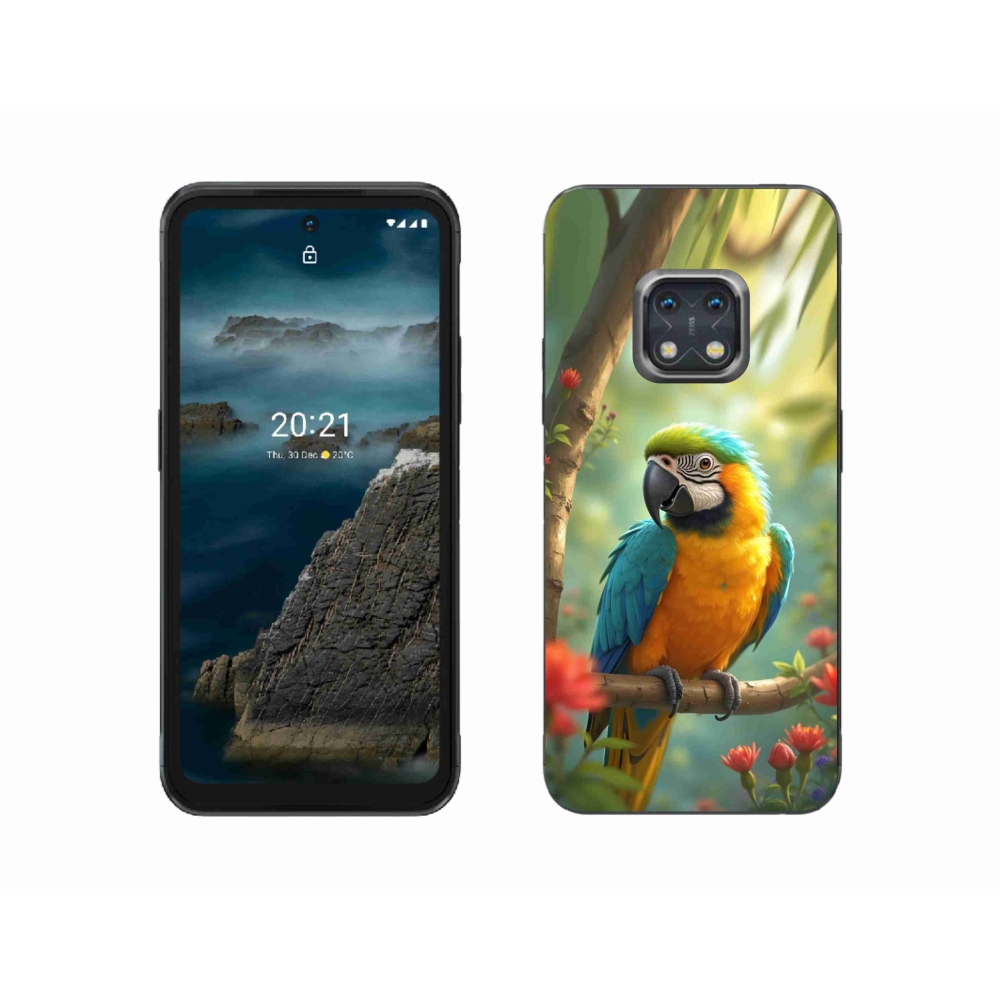 Gélový kryt mmCase na Nokia XR20 - papagáj ara modrožltá