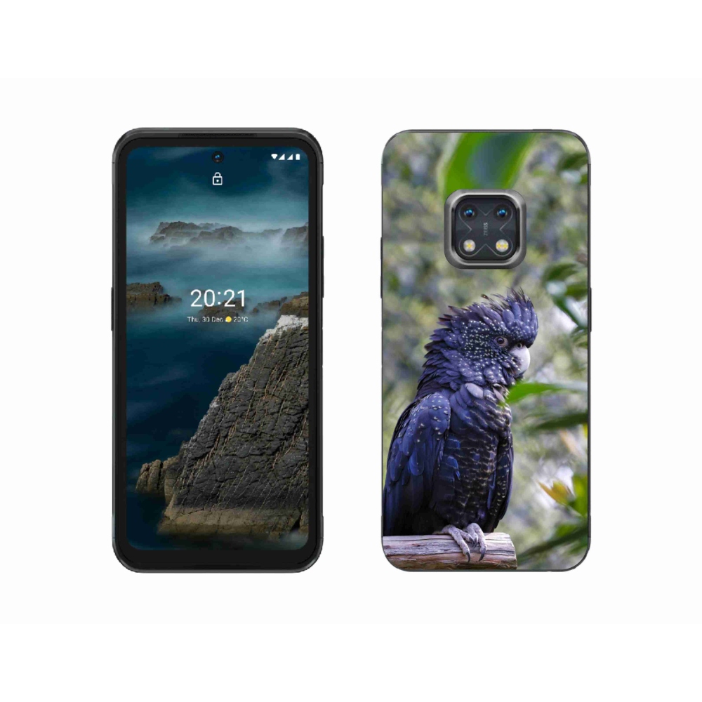 Gélový kryt mmCase na Nokia XR20 - papagáj kakadu čierny