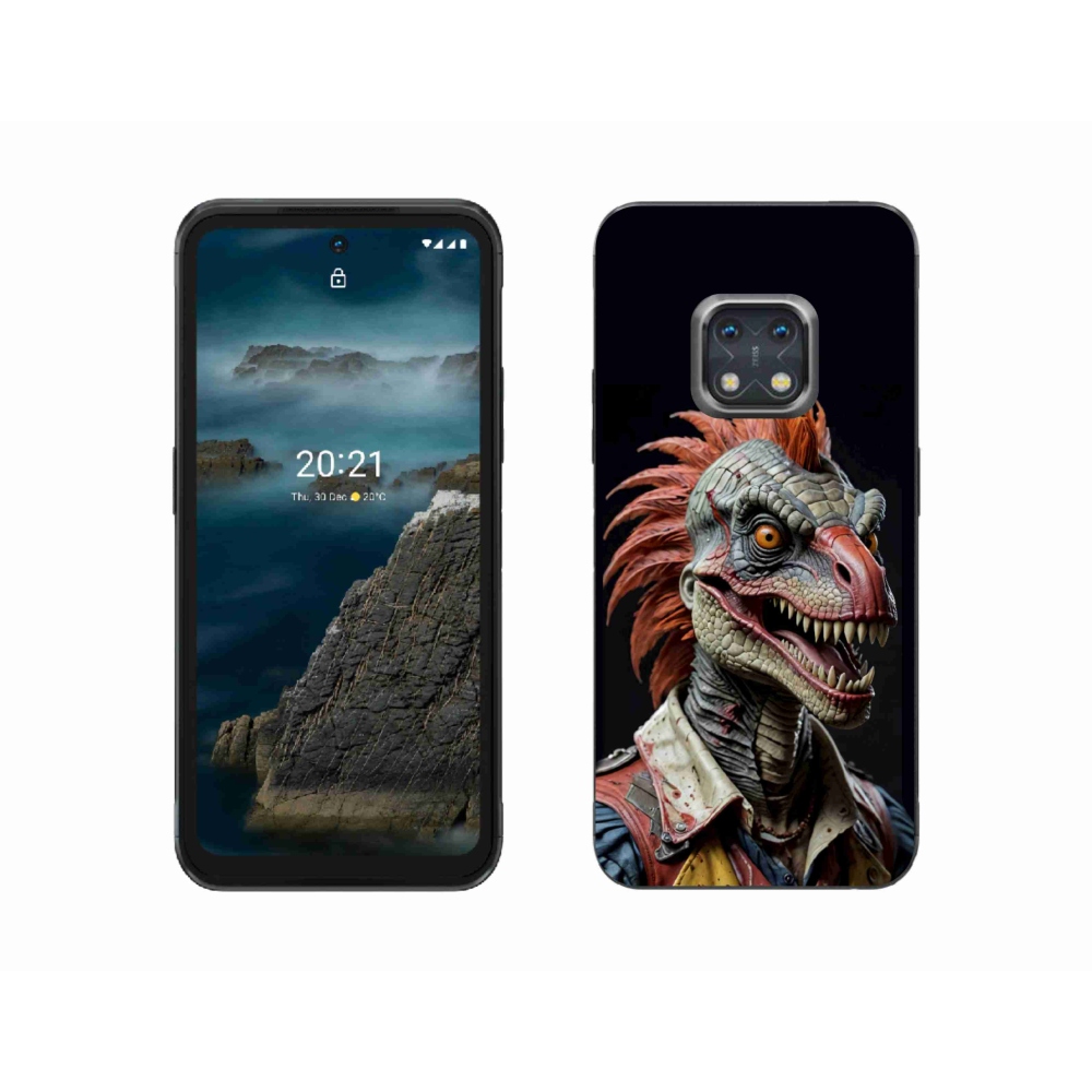 Gélový kryt mmCase na Nokia XR20 - punk dinosaurus
