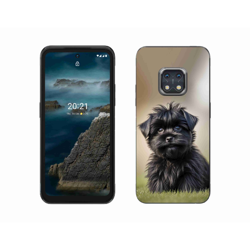 Gélový kryt mmCase na Nokia XR20 - roztomilý čierny psík