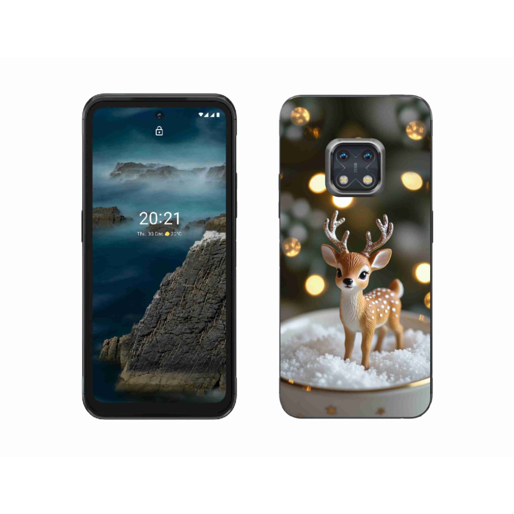 Gélový kryt mmCase na Nokia XR20 - roztomilý vianočný jeleň