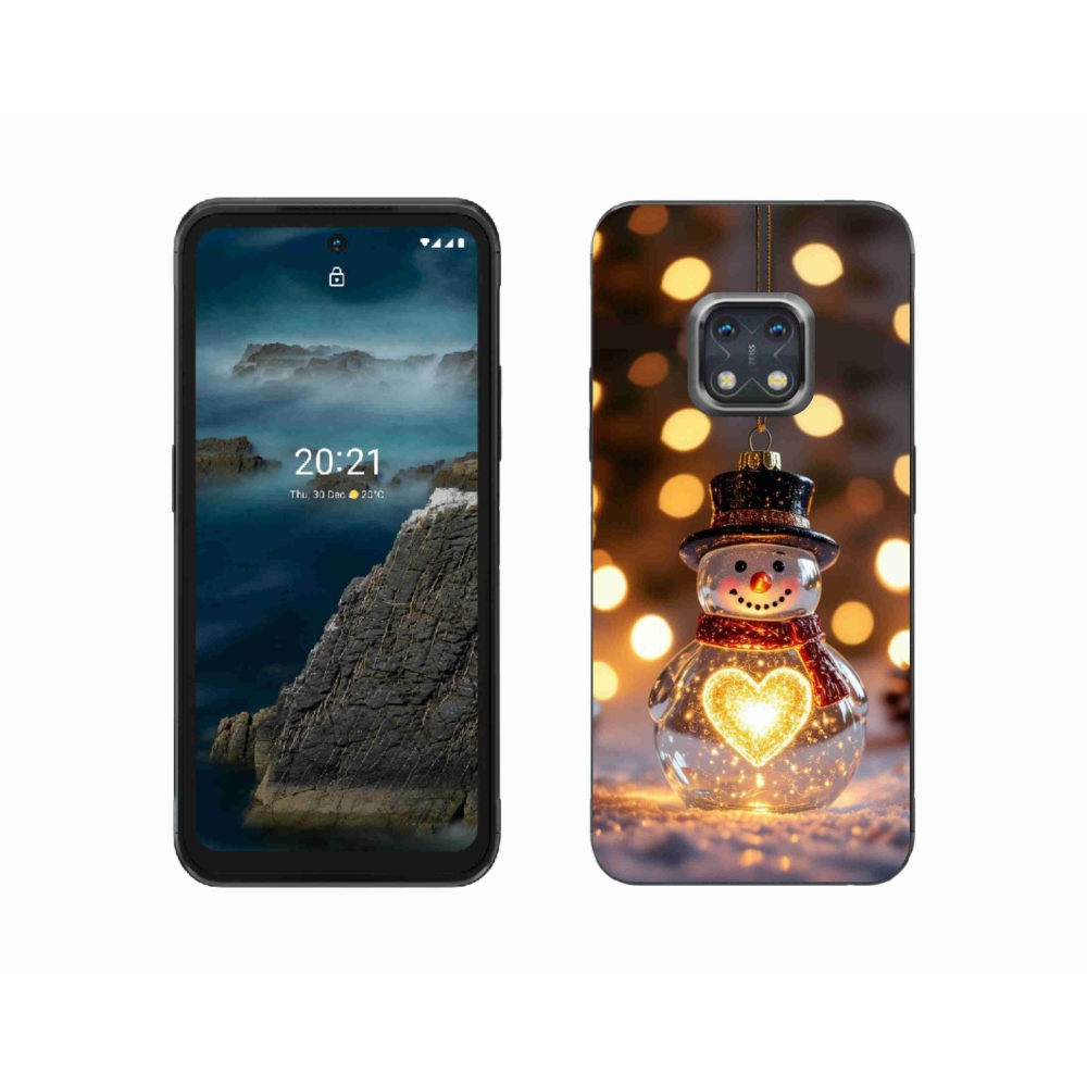 Gélový kryt mmCase na Nokia XR20 - svietiaci vianočný snehuliak
