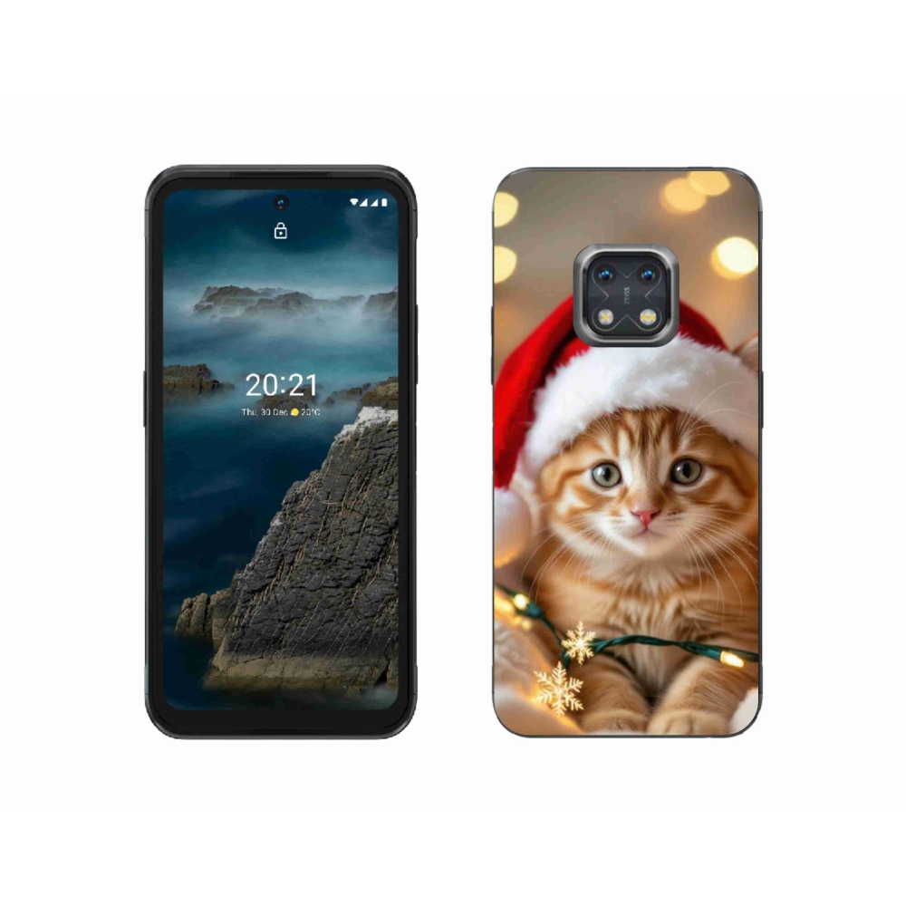 Gélový kryt mmCase na Nokia XR20 - vianočné mačiatko