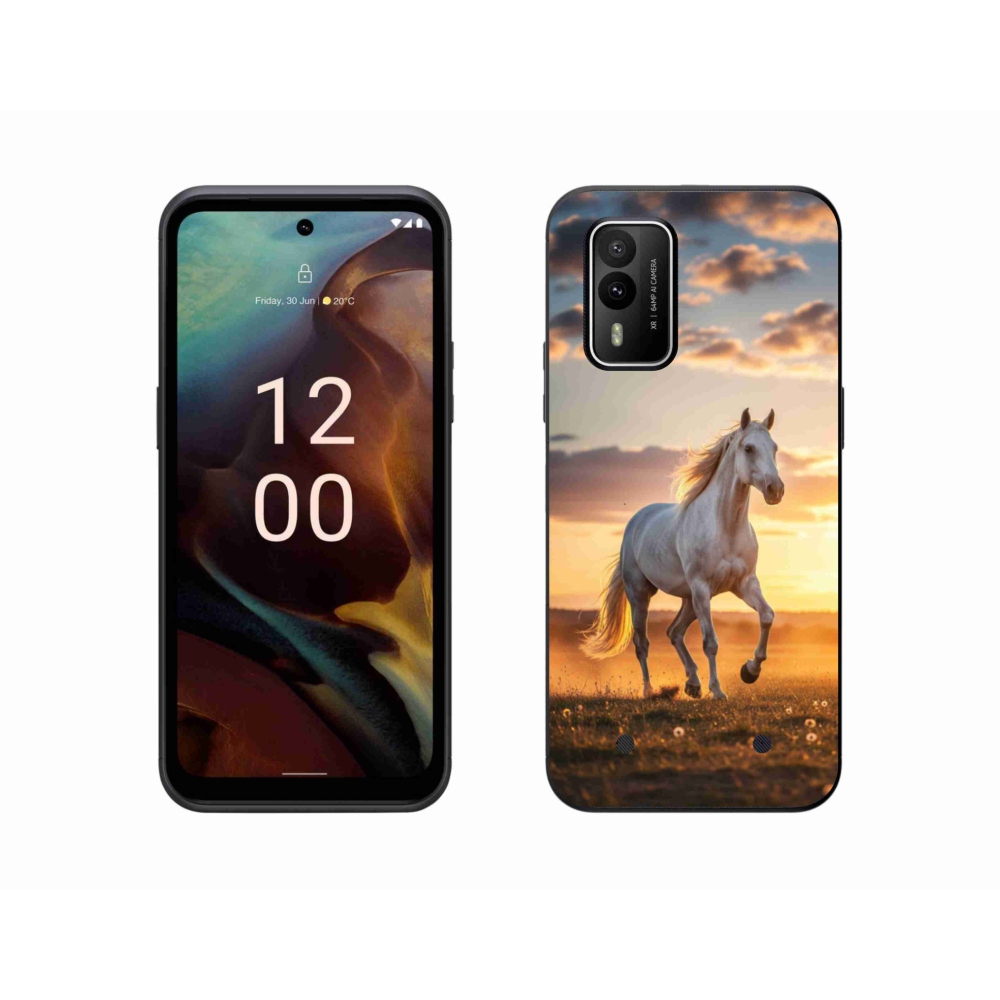 Gélový kryt mmCase na Nokia XR21 - bežiaci biely kôň 2