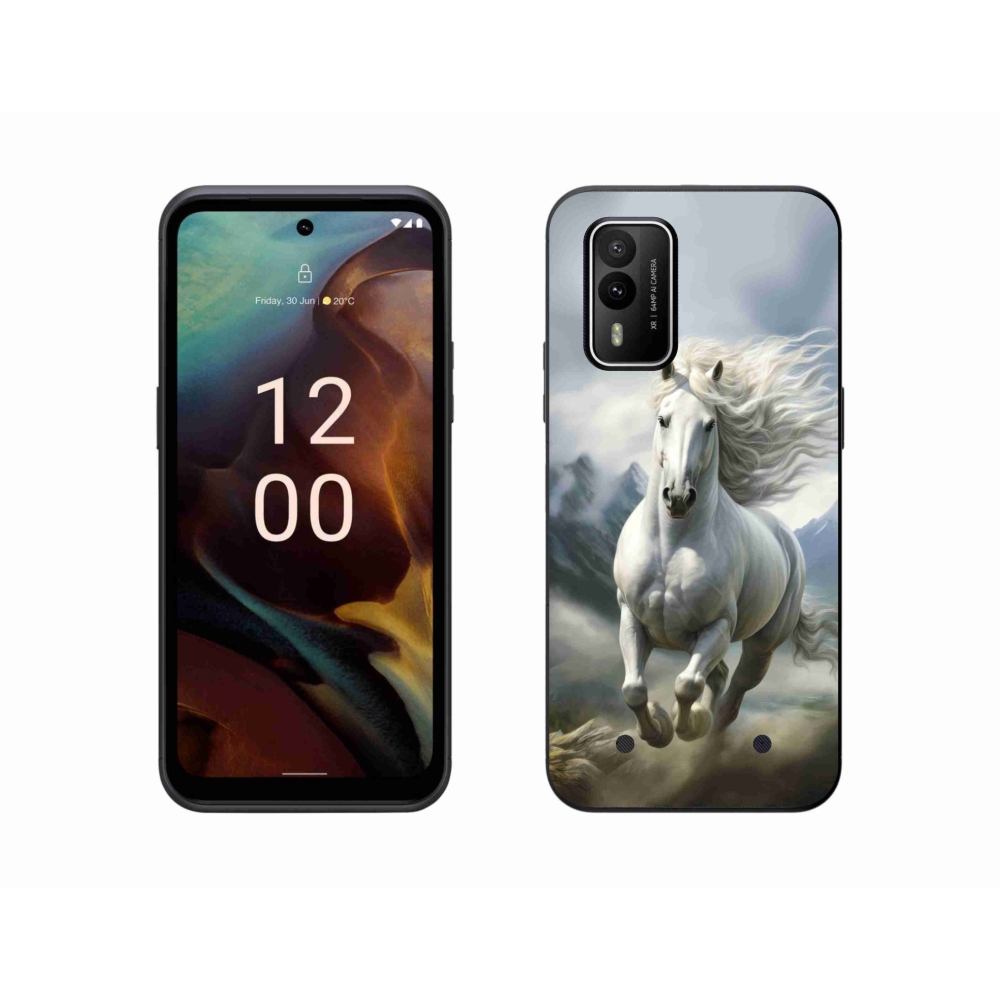 Gélový kryt mmCase na Nokia XR21 - bežiaci biely kôň 3