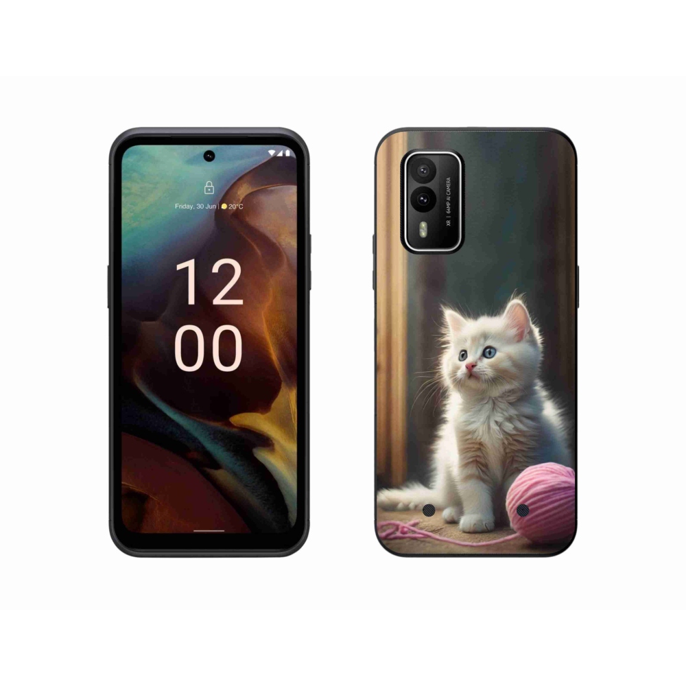 Gélový kryt mmCase na Nokia XR21 - biele mačiatko 2