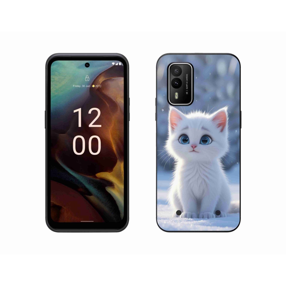 Gélový kryt mmCase na Nokia XR21 - biele mačiatko 3