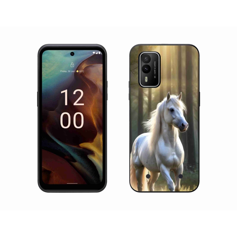 Gélový kryt mmCase na Nokia XR21 - biely kôň 3