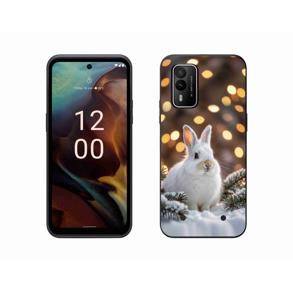 Gélový kryt mmCase na Nokia XR21 - biely zajac