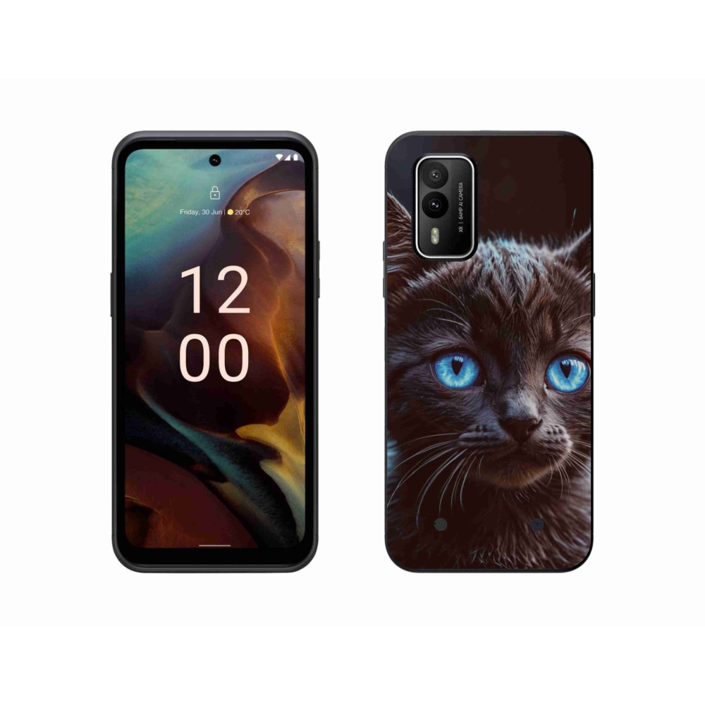 Gélový kryt mmCase na Nokia XR21 - čierne mačiatko 2