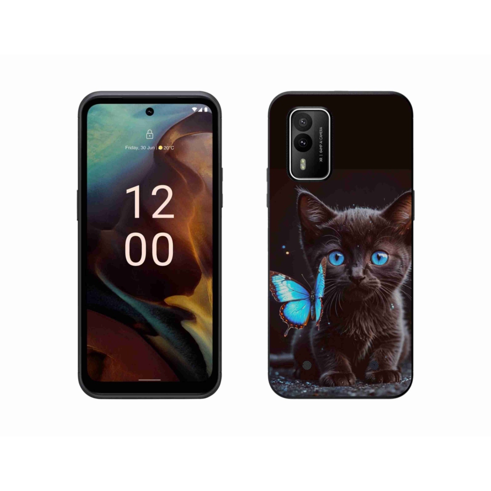 Gélový kryt mmCase na Nokia XR21 - čierne mačiatko 3