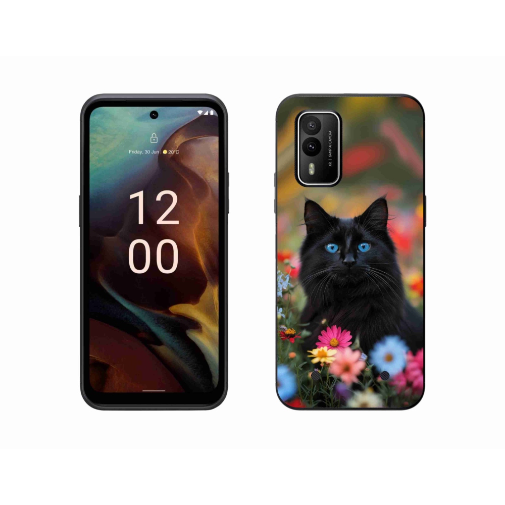 Gélový kryt mmCase na Nokia XR21 - čierne mačiatko 4