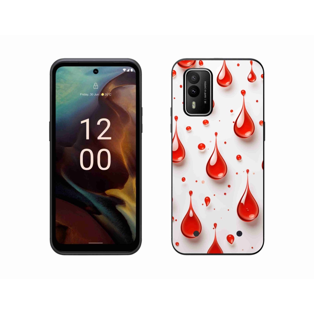 Gélový kryt mmCase na Nokia XR21 - červené kvapky