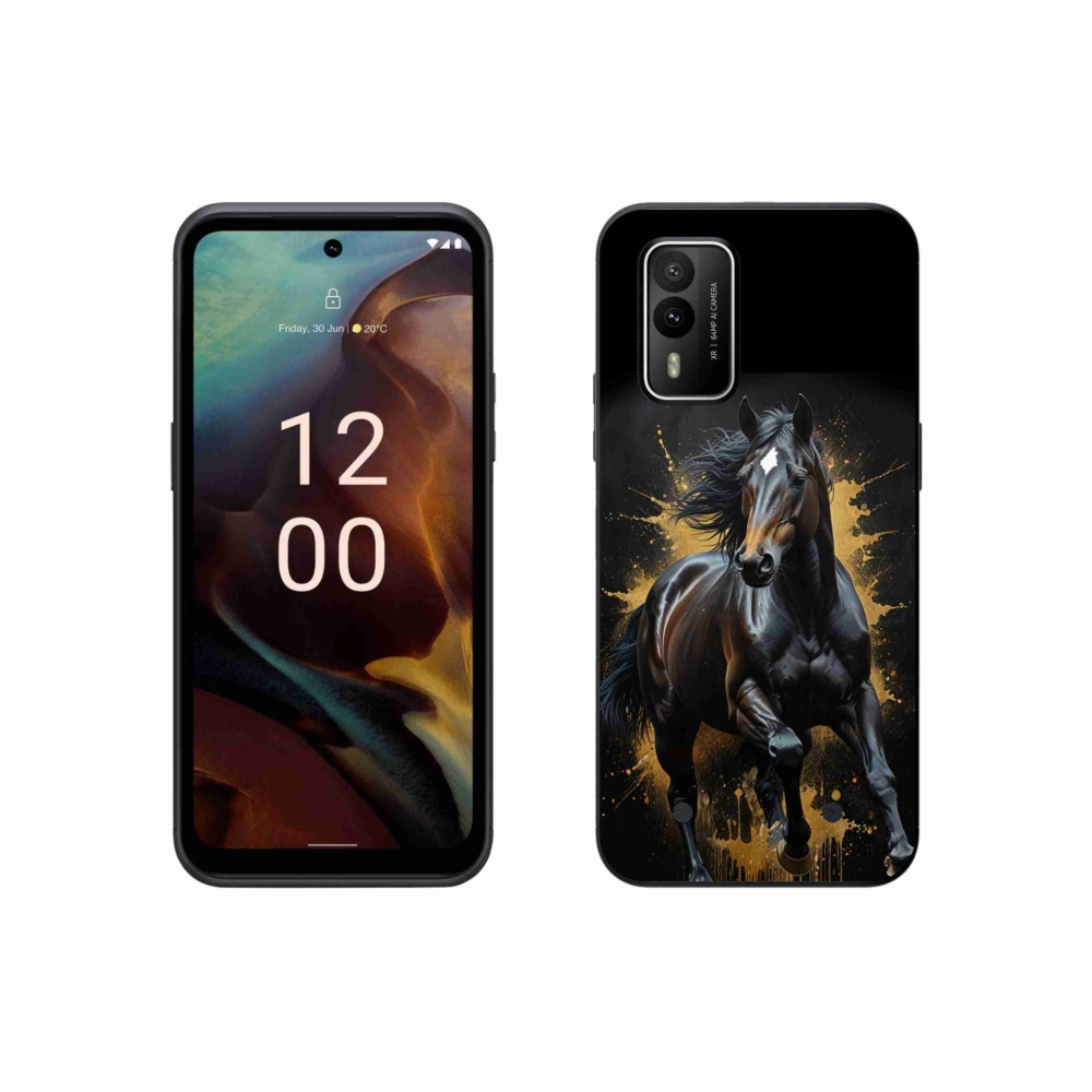 Gélový kryt mmCase na Nokia XR21 - elegantný čierny žrebec